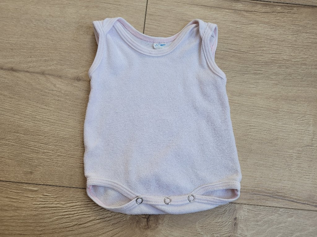 Zacht roze badstoffen mouwloze romper maat 68 ~ TH2035, Ophalen of Verzenden, Gebruikt, Meisje, Nacht- of Onderkleding