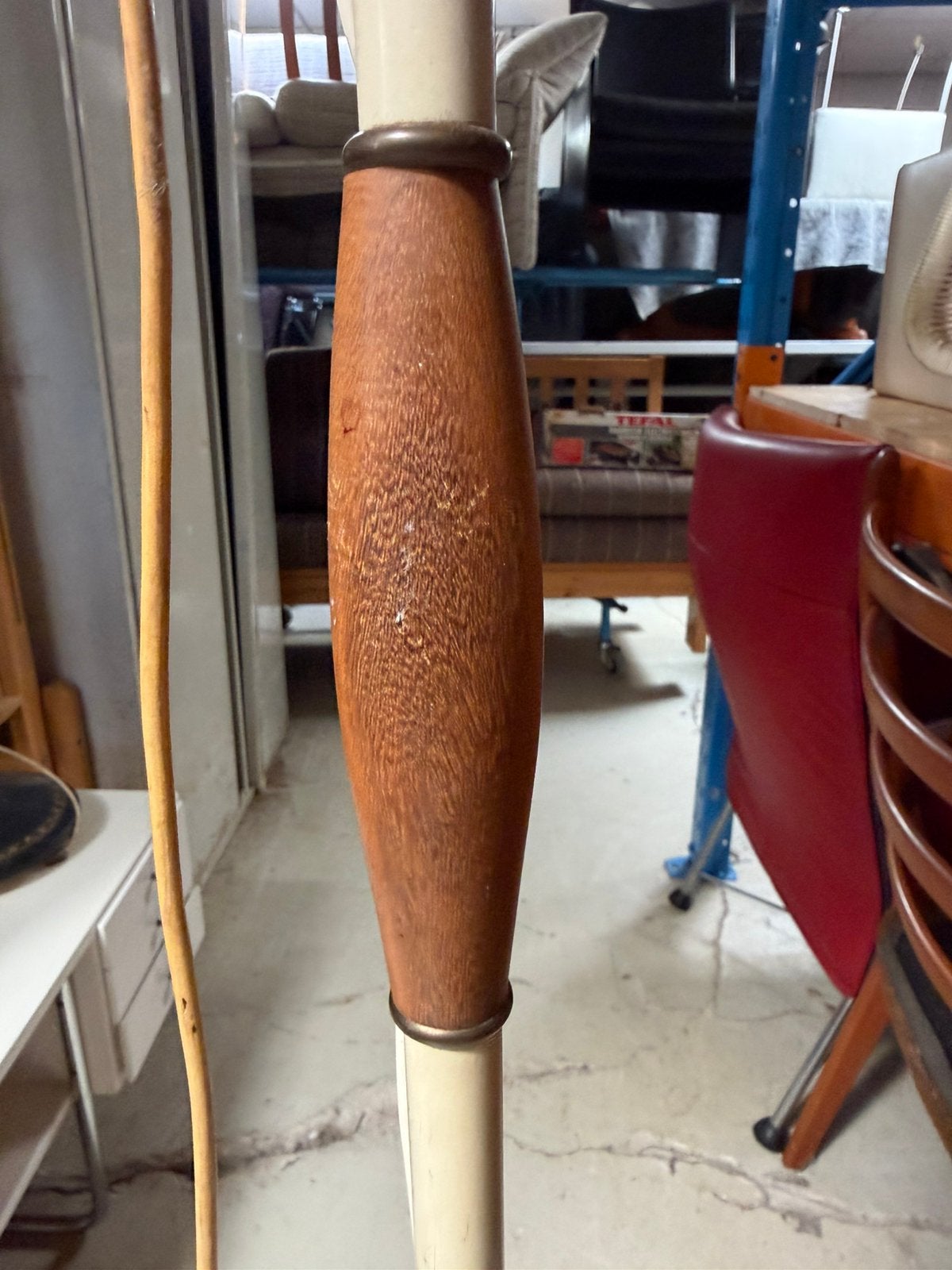 Vintage vloerlamp. Messing metaal hout gietijzer, Ophalen, Zo goed als nieuw, Metaal, 150 tot 200 cm