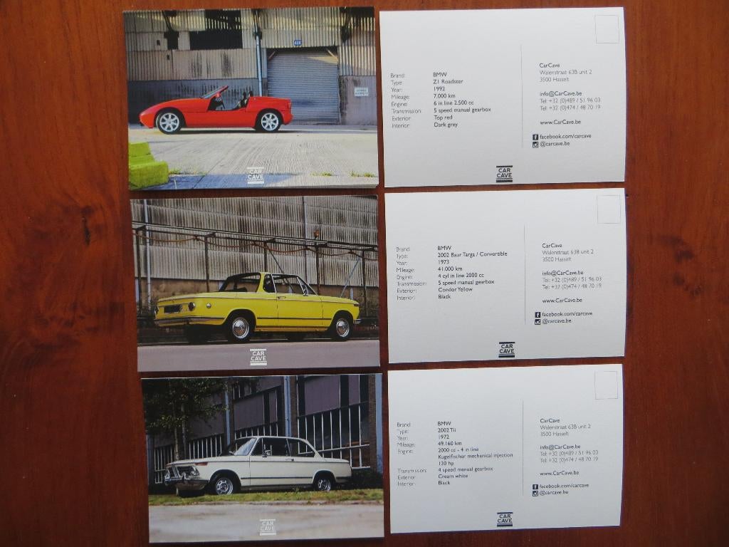 Car Cave informatiekaarten BMW Z1, 2002 Baur, 2002 Tii, Boeken, Ophalen of Verzenden, Nieuw, BMW
