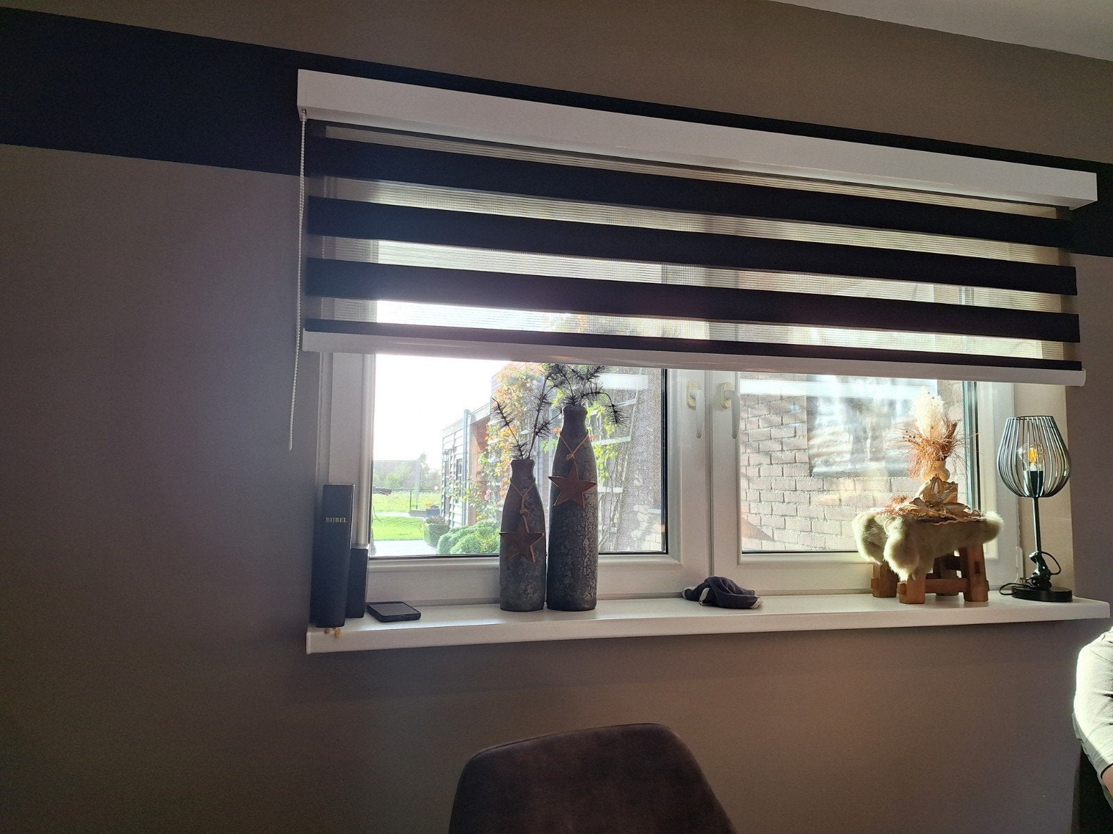 duo rolgordijn zo goed als nieuw, Huis en Inrichting, Duo rolgordijn, Rolgordijn, 167 cm, Ophalen of Verzenden