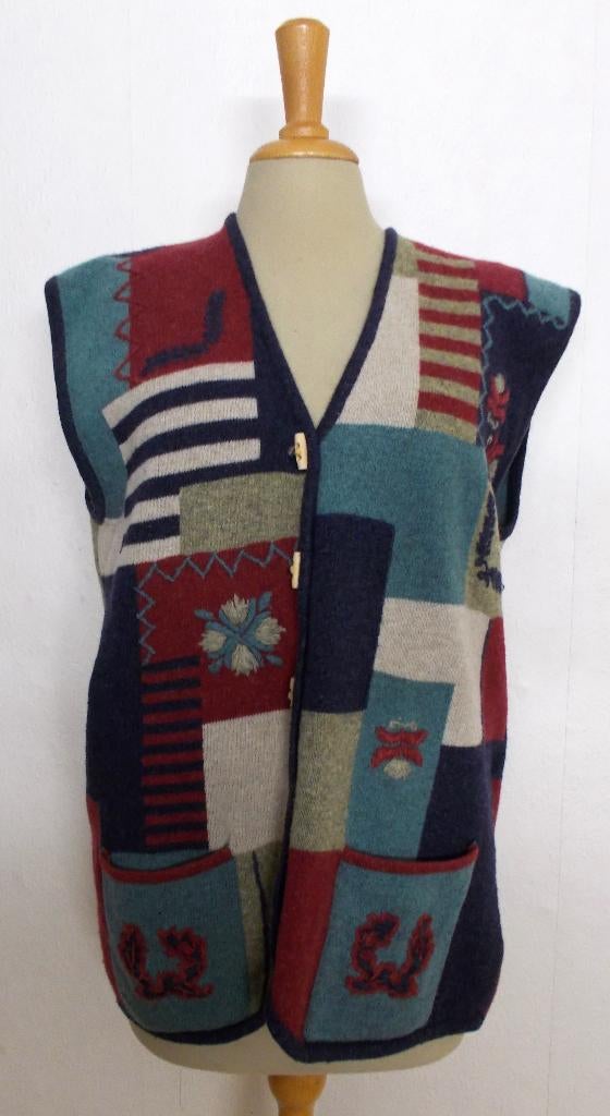 80% wollen folklore gilet! L, Maat 42/44 (L), Zo goed als nieuw, Zonder mouw, Verzenden