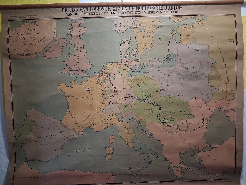 Historische landkaart  Europa 17de eeuw, Gelezen, Voor 1800, Malmberg, Ophalen of Verzenden