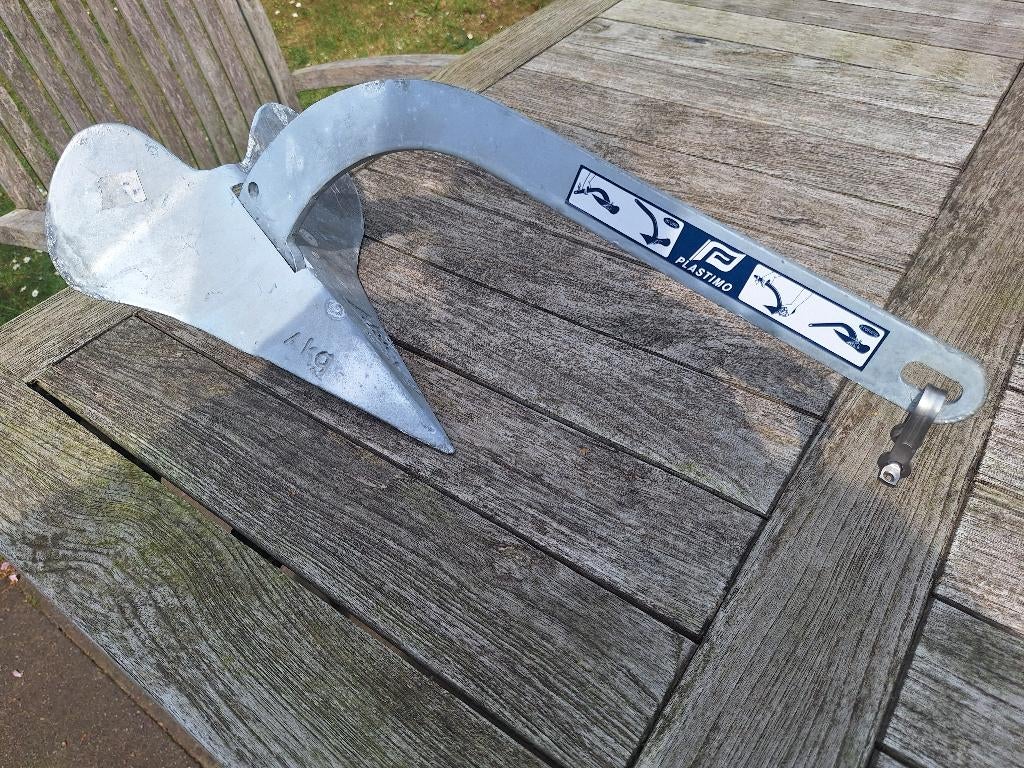 Ploegschaar anker 4 kg, Ophalen, Zo goed als nieuw, Ankeren en Afmeren, Zeilboot of Motorboot