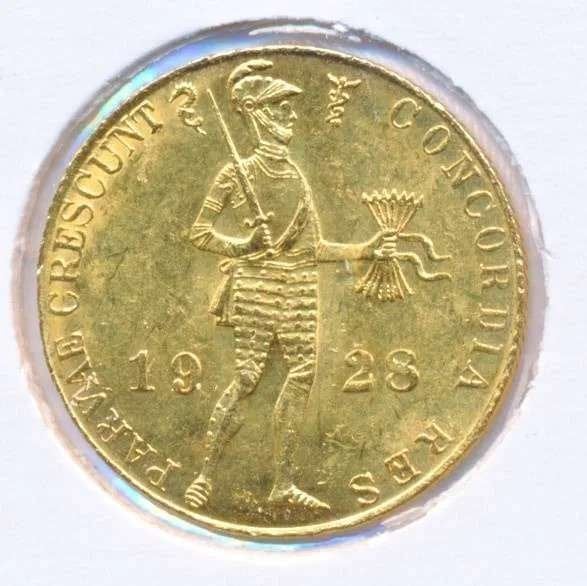 Nederland Gouden Dukaat 1928 Wilhelmina, Ophalen of Verzenden, Goud