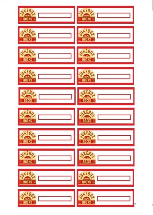JUKEBOXEN, logo titelkaartjes, jukebox on the rocks, Ophalen, Nieuw, 1950 tot 1960, Overige merken