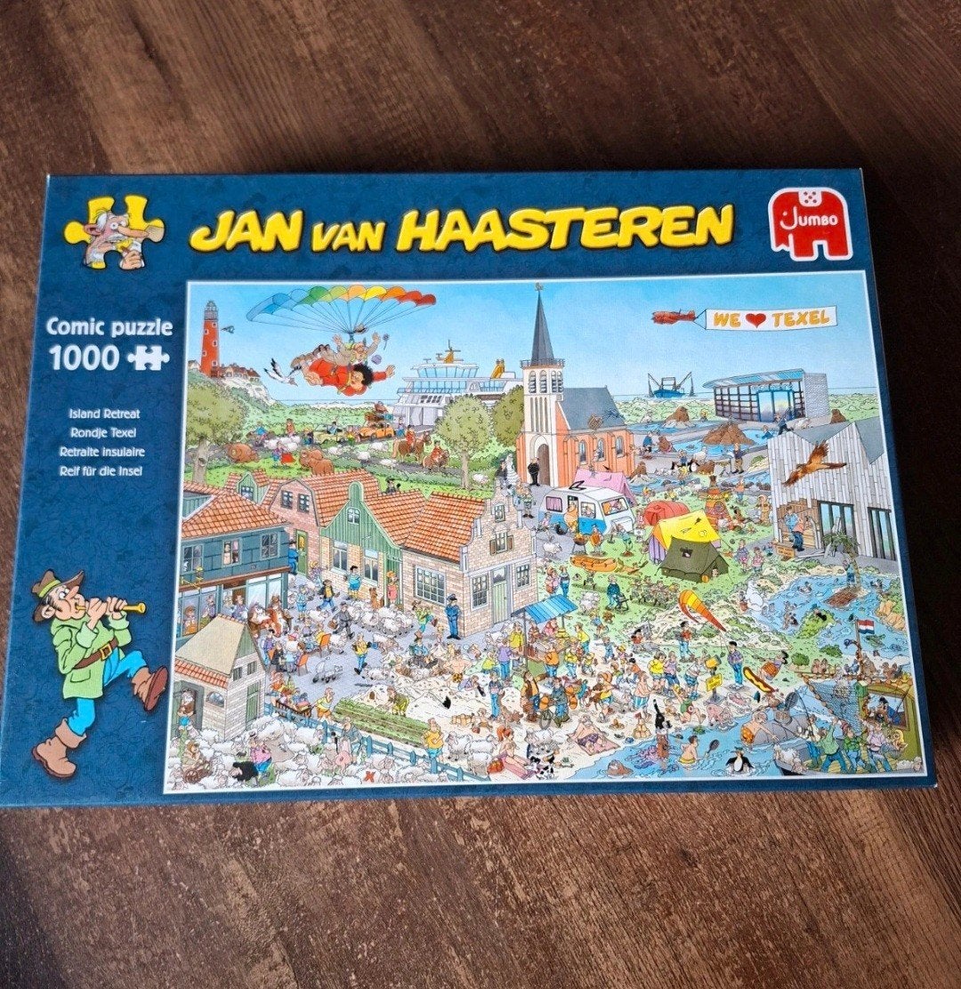 Jan van Haasteren puzzel 1000 stukjes - We love Texel, Ophalen of Verzenden, 500 t/m 1500 stukjes, Gebruikt, Legpuzzel