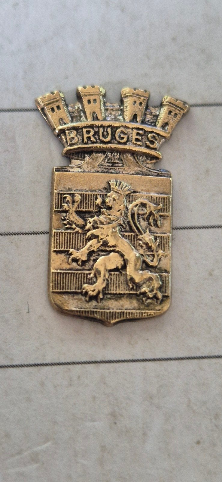 broches wapen van Bruges, Verzamelen, Speldjes, Pins en Buttons, Ophalen of Verzenden