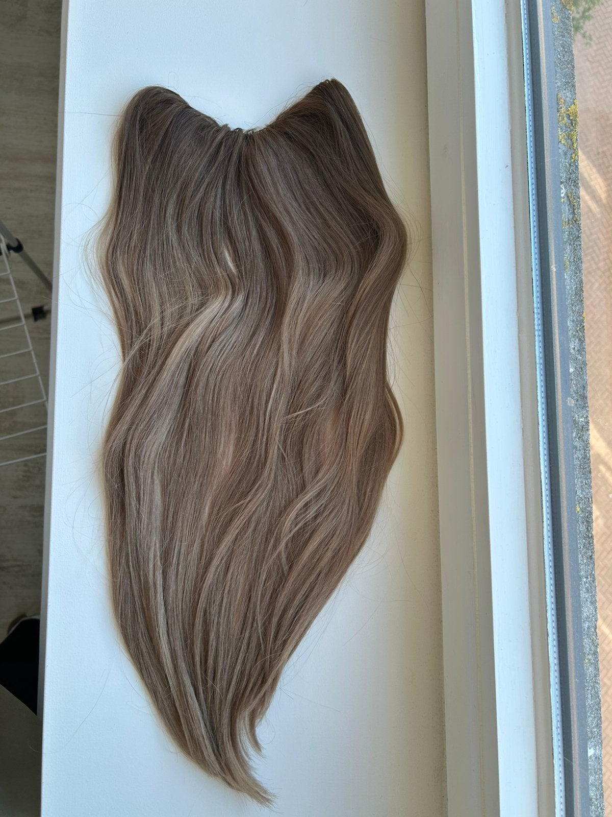 Zascha Hair V-part 50 cm geverfd in Melted Blonde, Ophalen of Verzenden, Zo goed als nieuw, Pruik of Haarverlenging