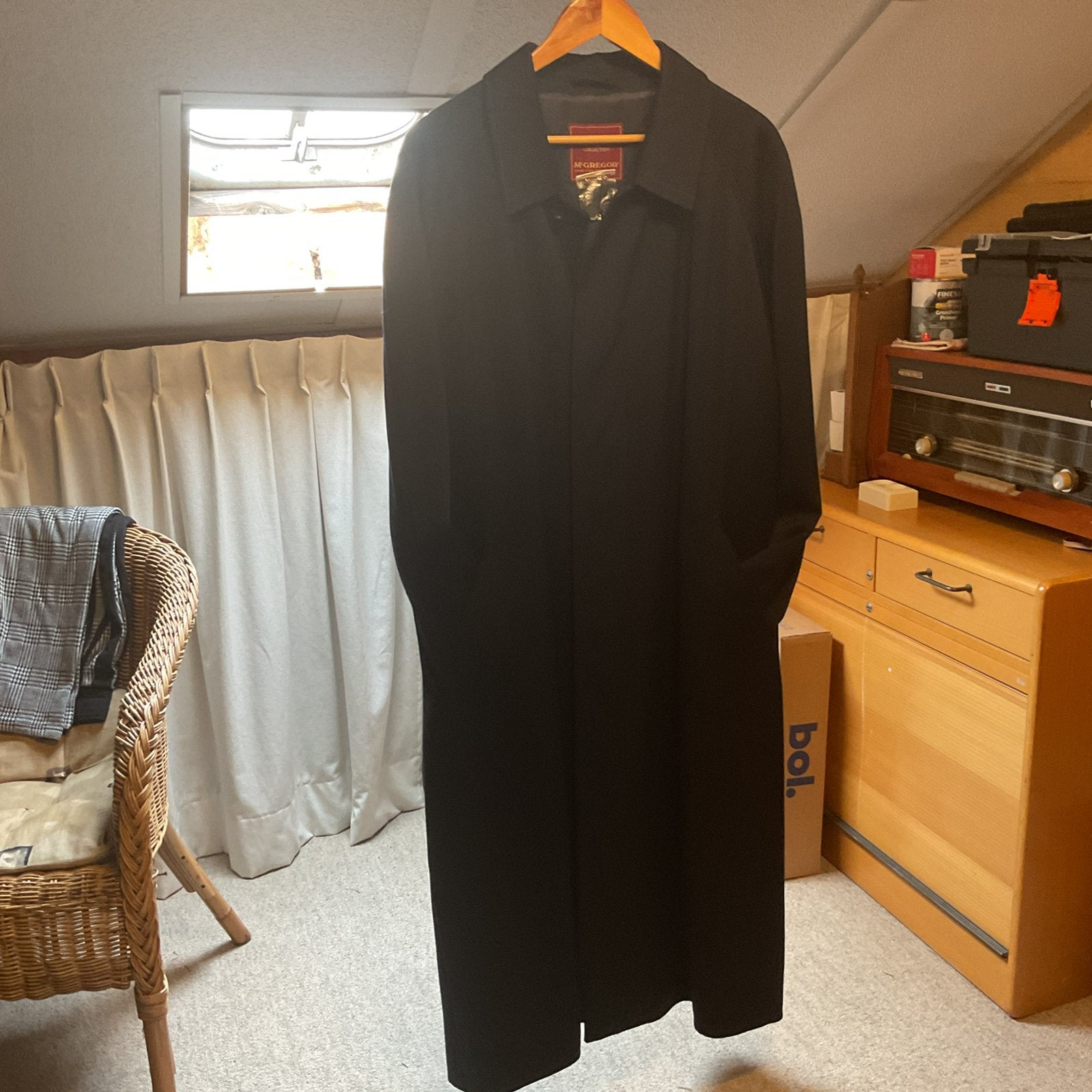 Zwarte Lange zomer jas voor HEREN M 58, Kleding | Dames, Overige typen, Zwart, Maat 46/48 (XL) of groter, Ophalen of Verzenden