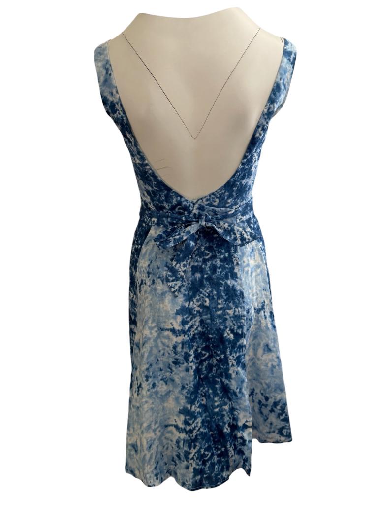 Reformation jurk S, Kleding | Dames, Blauw, Ophalen of Verzenden, Zo goed als nieuw, Onder de knie