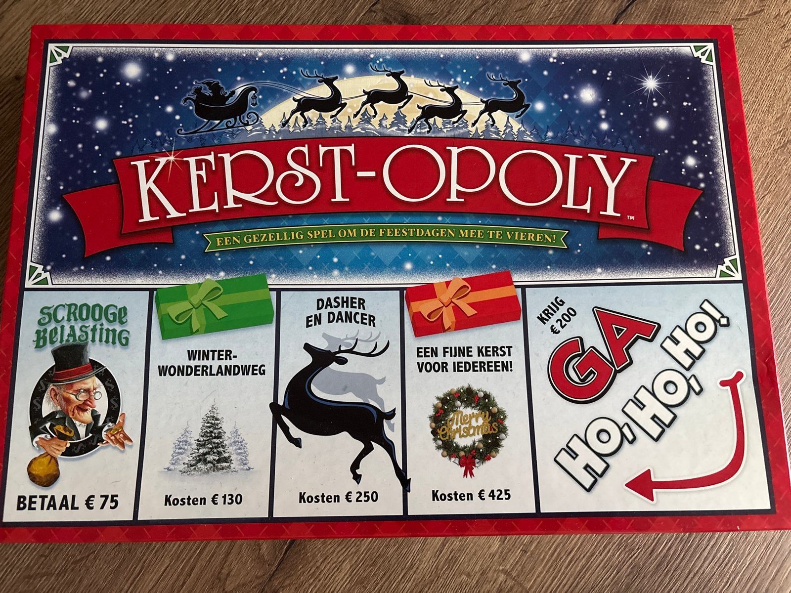 Kerst-opoly: Gezellig kerstbordspel voor de feestdagen, Drie of vier spelers, Ophalen of Verzenden, Nieuw