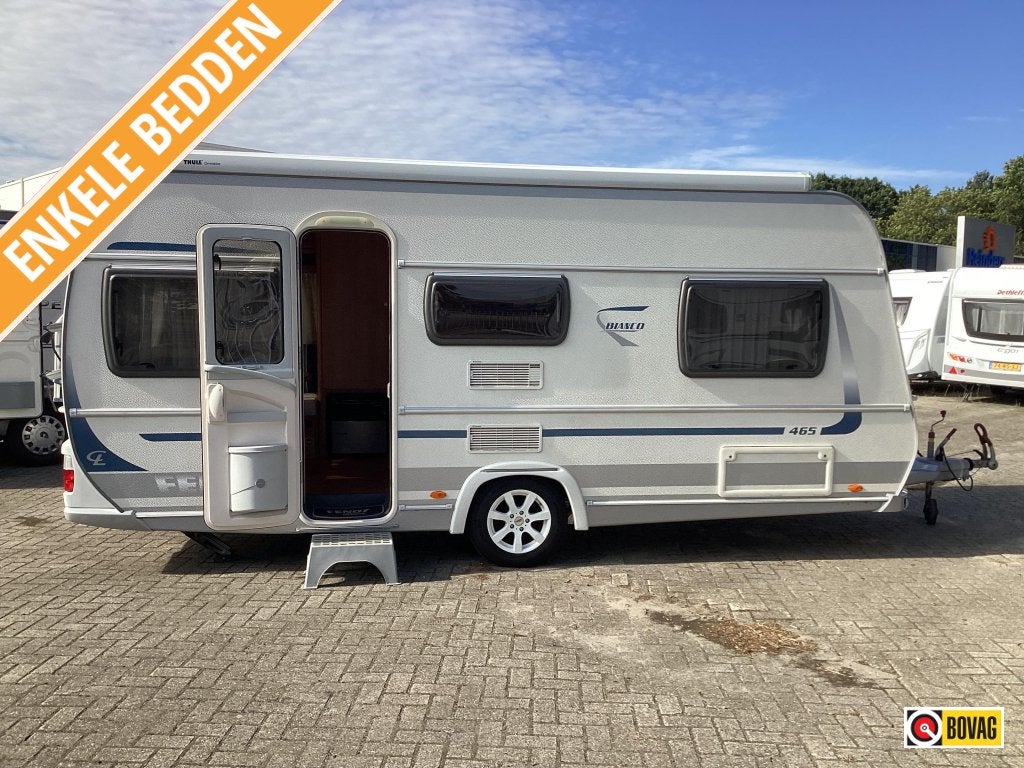Fendt Bianco 465 TG Voortent/fietsenrek., Caravans en Kamperen, Caravans, Rondzit, Schokbreker, Bedrijf, Tot en met 3