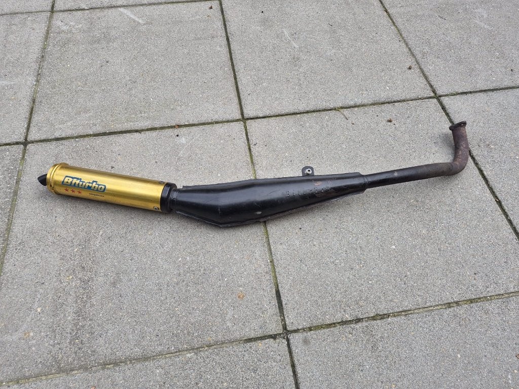 tomos biturbo zwart/goud uitlaat, Ophalen of Verzenden, Gebruikt, Uitlaat, Tomos