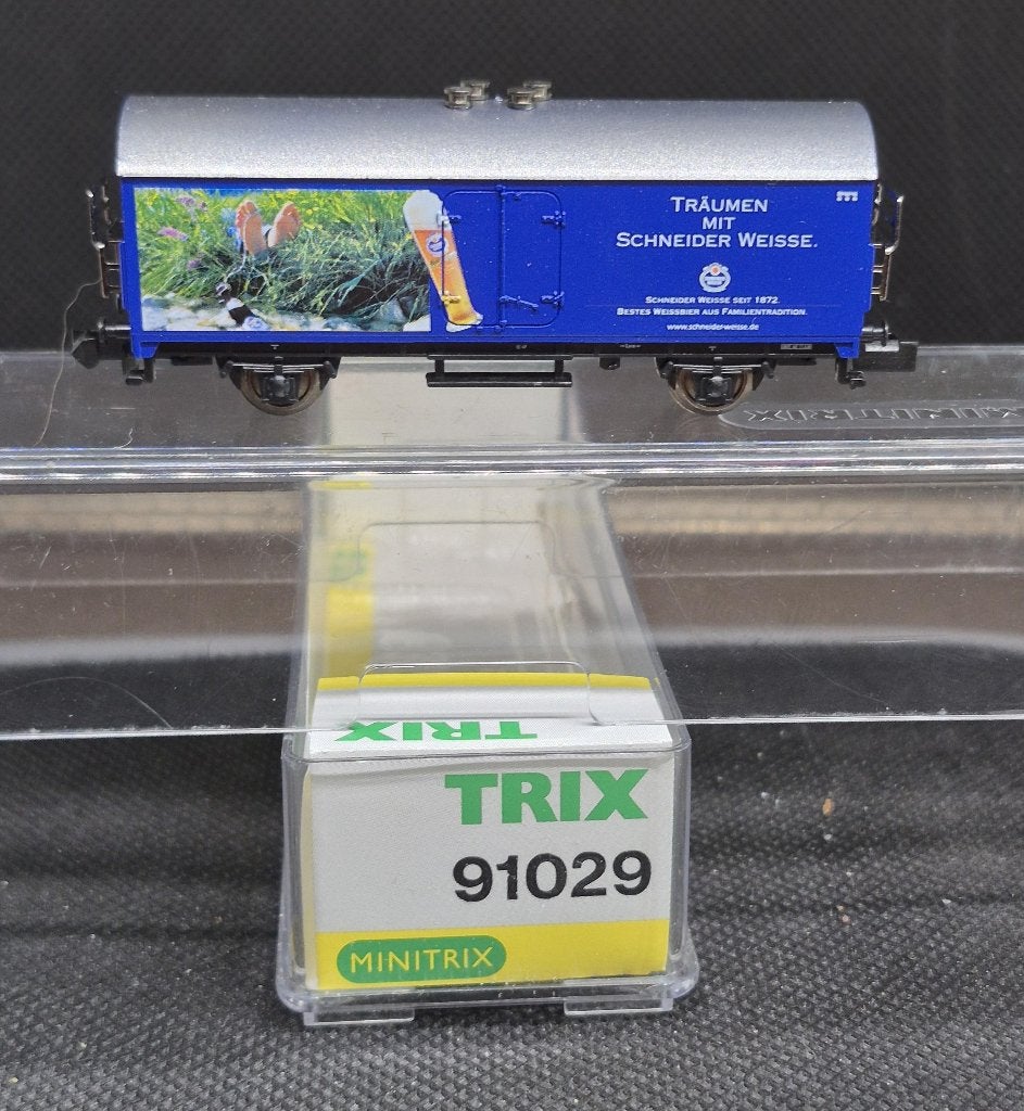 Minitrix 91029 - koelwagen 'SCHNEIDER WEISSE' (15194), Gelijkstroom, Trix, Wagon, Ophalen of Verzenden