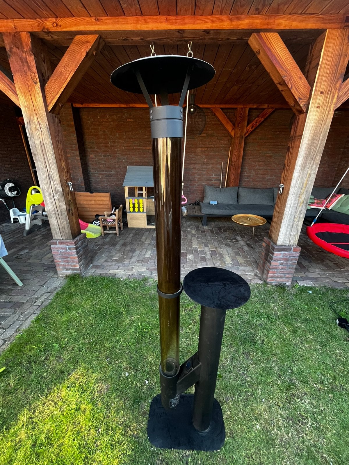 Terras verwarmer pallet flametower, Ophalen, Zo goed als nieuw