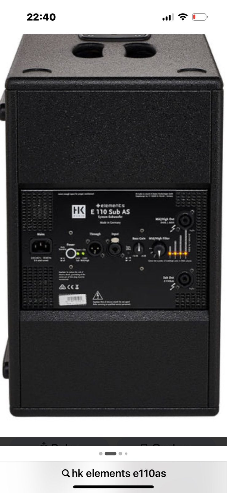 HK Audio E 110 Sub AS actieve subwoofer, Audio, Tv en Foto, Luidsprekers, Subwoofer, Zo goed als nieuw, Ophalen, 150 watt of meer