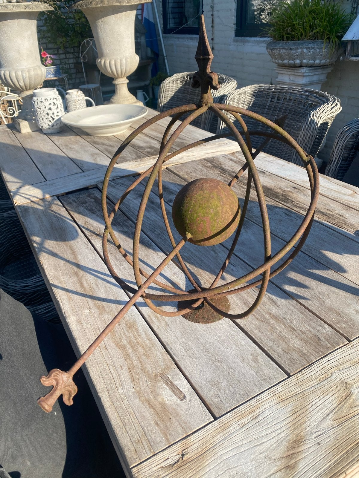 Decoratieve Armillairsfeer Tuinornament Metaal, Ophalen of Verzenden
