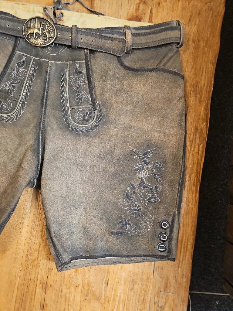 Lederhosen grote maat Handgemaakt, Bruin, Djt@dejuistetoon.eu, Overige maten, Ophalen of Verzenden
