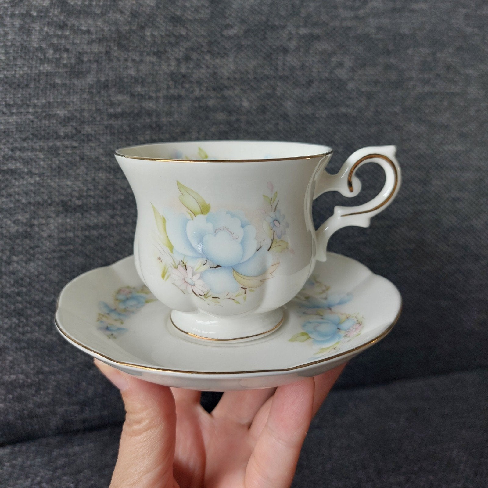 Royal Canterbury Blue Satsuma Kop en Schotel, Ophalen of Verzenden