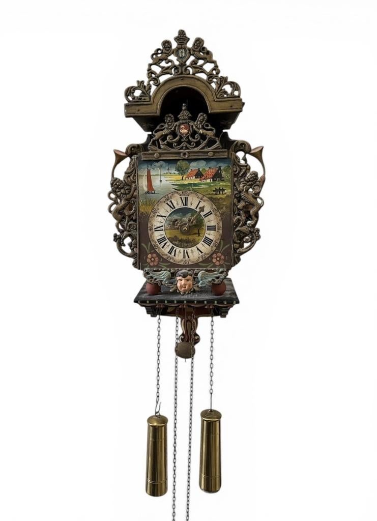 1496. Friese stoelklok - landschap en zeemeermin, 20e eeuw, Antiek en Kunst, Ophalen of Verzenden
