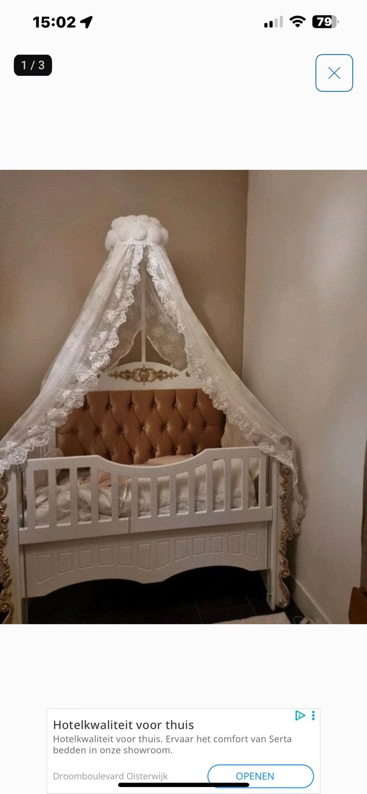 Prachtig ledikant tevens co-sleeper, Kinderen en Baby's, Babywiegjes en Ledikanten, Ophalen, Zo goed als nieuw, Ledikant