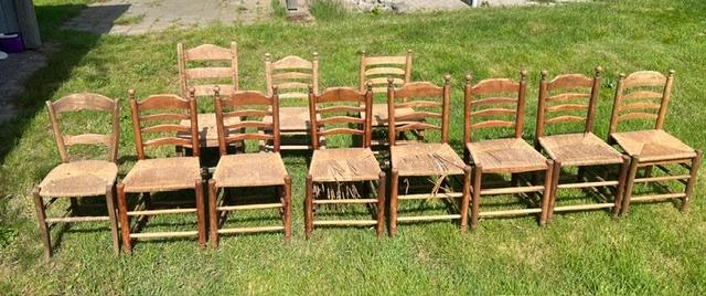 100% antieke 19e eeuwse knopstoelen, Ophalen