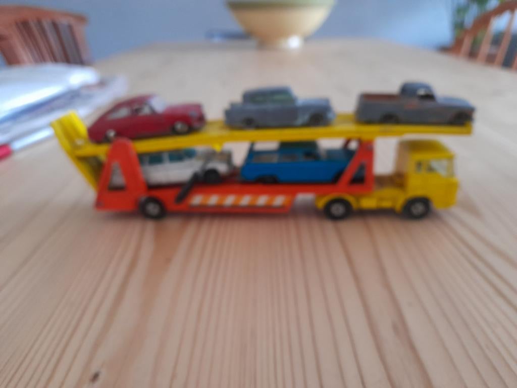 Matchbox Superkings DAF autotransporter, Ophalen of Verzenden, Zo goed als nieuw, Bus of Vrachtwagen, Matchbox