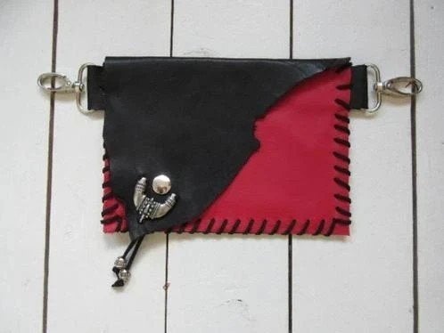 Leren heuptasje, festivaltasje, reistasje, mobiel tasje, Ophalen of Verzenden, Nieuw, Rood, Overige typen