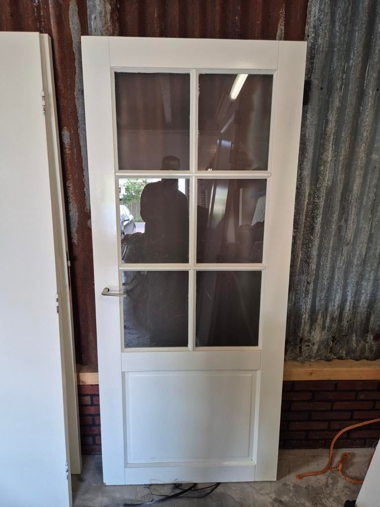 Binnendeur met melkglas ruitjes, Ophalen, Binnendeur, Minder dan 200 cm