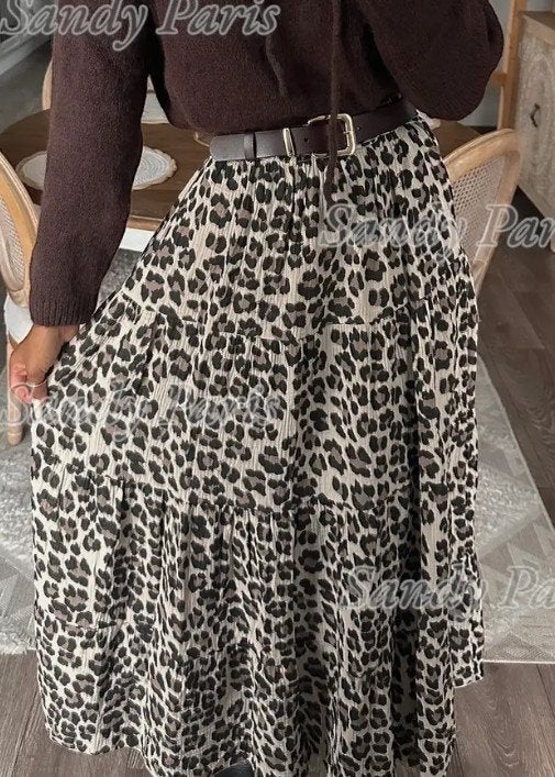 Strokenrok maxi rok luipaard panter 1 maat 36 tm 46 nieuw, Kleding | Dames, Maat 38/40 (M), Bruin, Nieuw, Ophalen of Verzenden