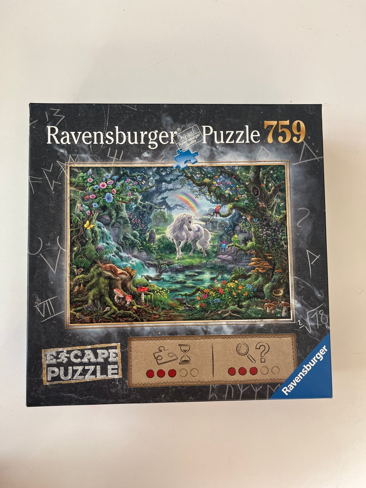 Ravensburger Escape Puzzel 759 stukjes: De Eenhoorn, Ophalen, 500 t/m 1500 stukjes, Gebruikt, Legpuzzel