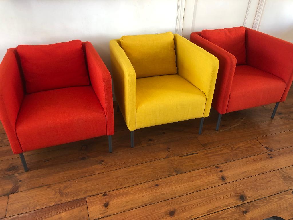 Set van 3 lounge fauteuils, perfecte staat., 75 tot 100 cm, Ophalen of Verzenden, Zo goed als nieuw, Stof
