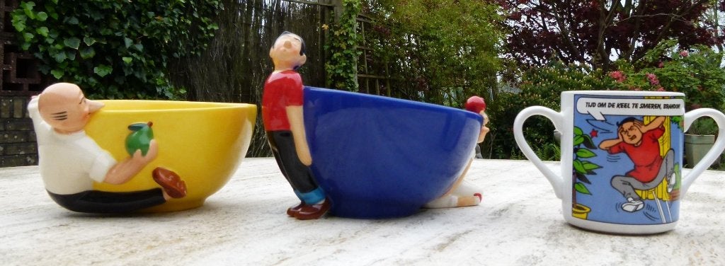 9 x  Suske & Wiske 5 Glazen + 1 Mok + 2 Kommen + 1 Eierdop, Overige materialen, Nieuw, Ophalen of Verzenden, Wedgwood