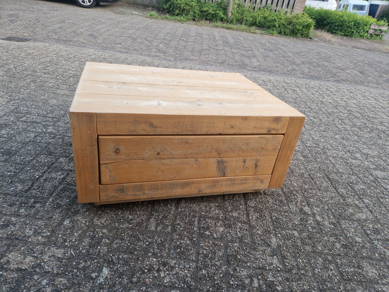 Gratis houten salontafel met lade, Gebruikt, 50 tot 100 cm, Vierkant, 5 – 50