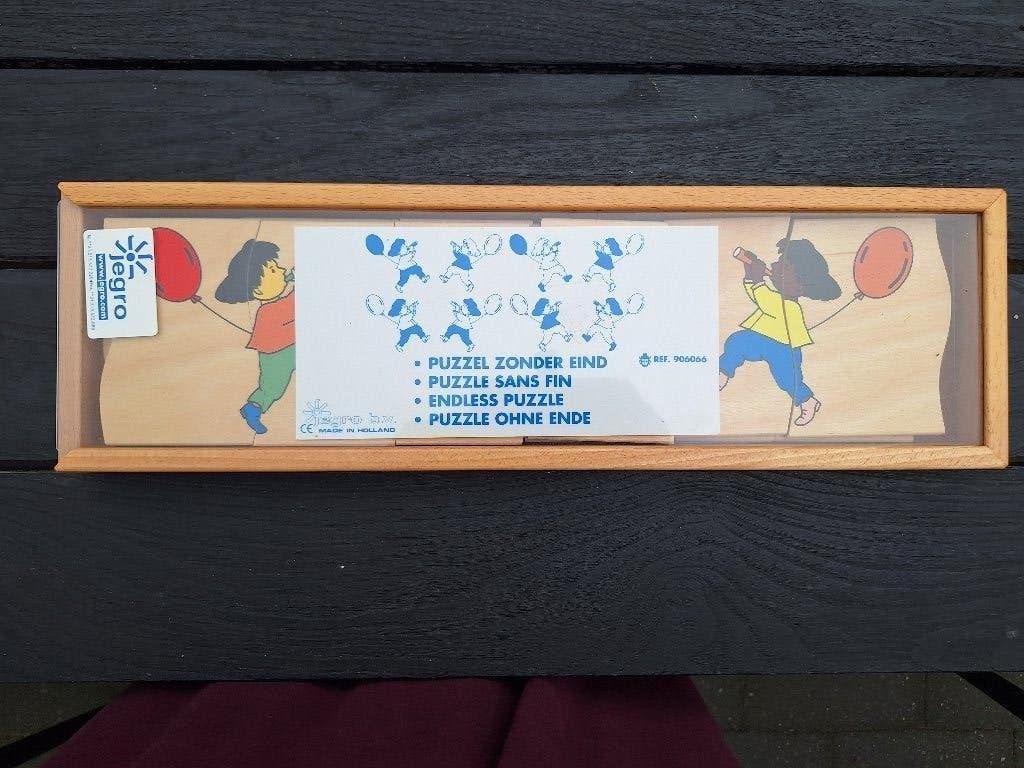 Vintage houten school puzzel Jegro, Ophalen, Zo goed als nieuw, Puzzelen
