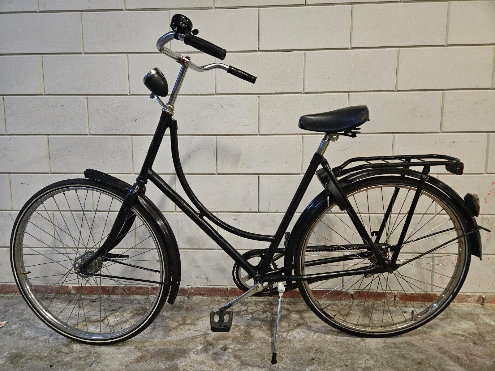 Bike - Vintage Damesfiets - Klassiek Zwart Model, Fietsen en Brommers, Terugtraprem, Ophalen, Overige merken, 53 tot 56 cm
