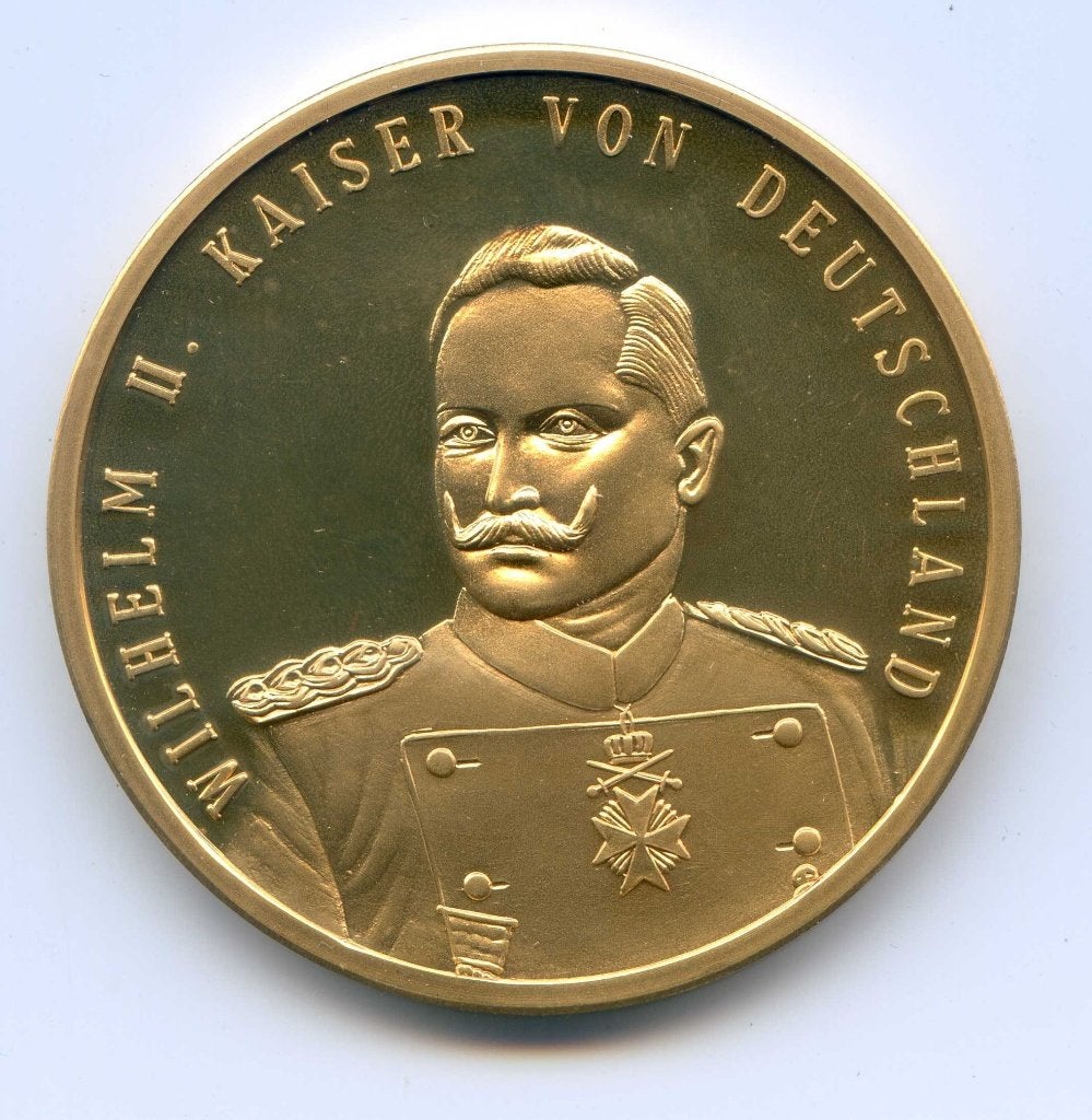 Penning Duitsland Wilhelm II  - Verguld 27 Gram 4cm, Postzegels en Munten, Ophalen of Verzenden, Overige materialen