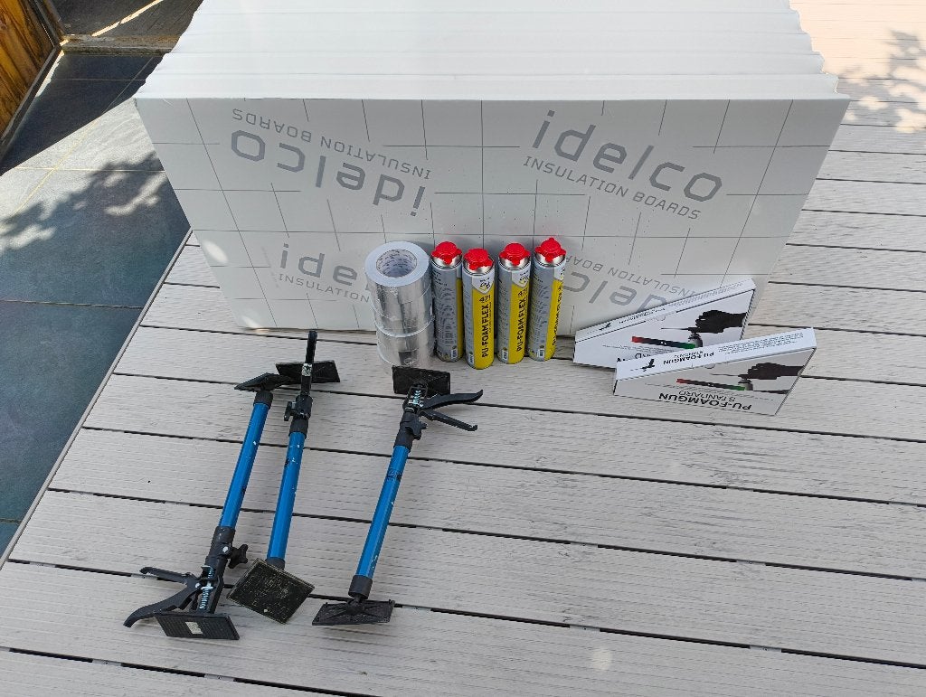 Isolatiemat. (platen, pur, alutape, stempels,purpistolen), Ophalen, Dakisolatie, 4 tot 8 cm, Nieuw