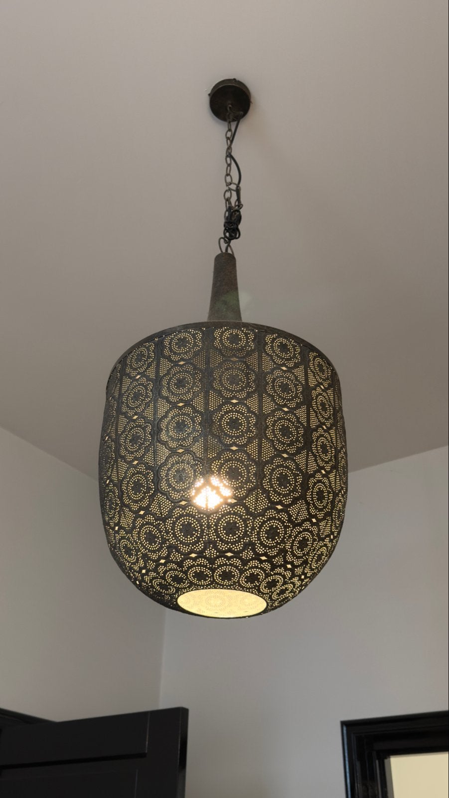 Oosterse Hanglamp Tanya Bruin/Goud Metaal, Huis en Inrichting, Ophalen, Metaal
