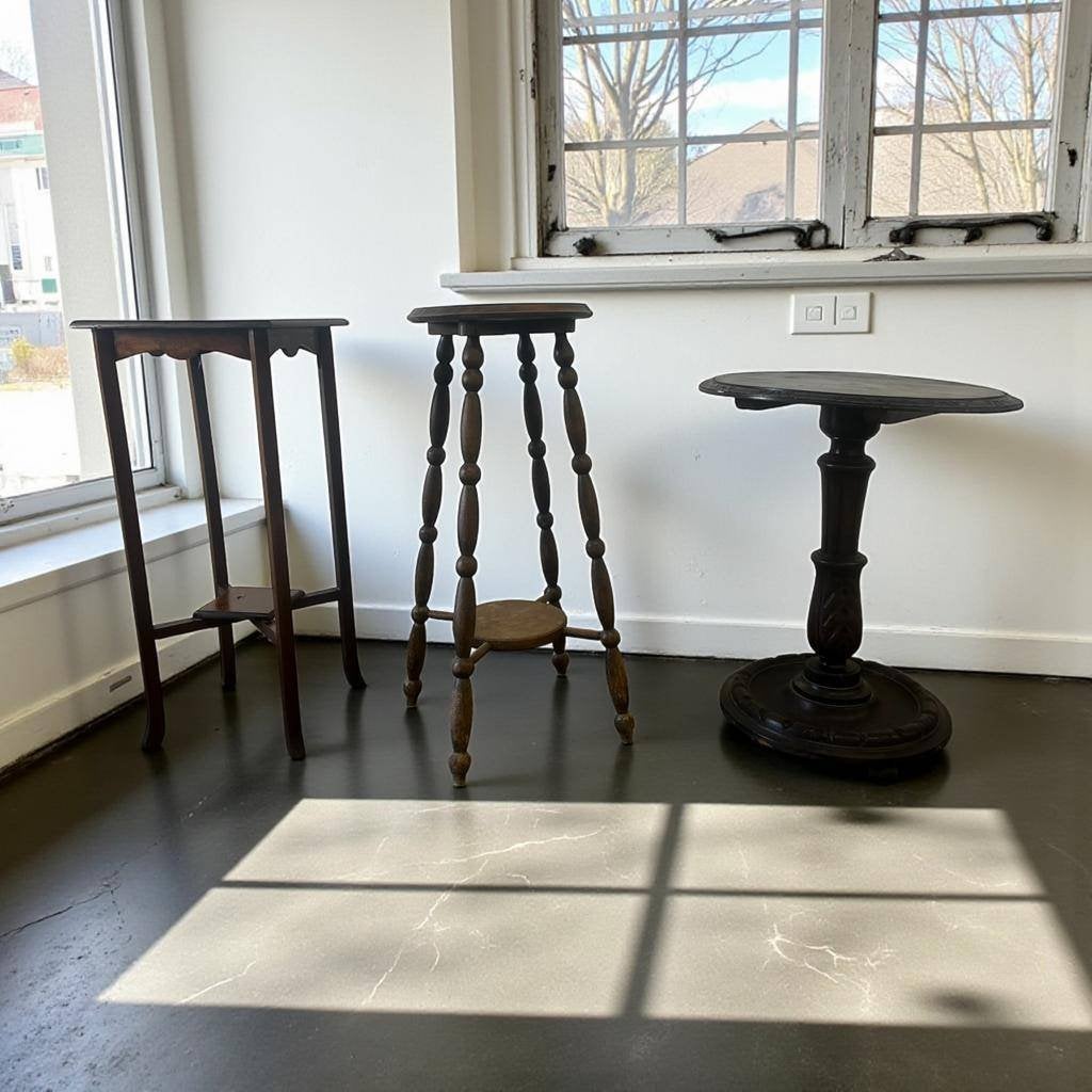 Vintage houten bijzettafel / sidetable / staander, Antiek en Kunst, Antiek | Meubels | Tafels, Ophalen