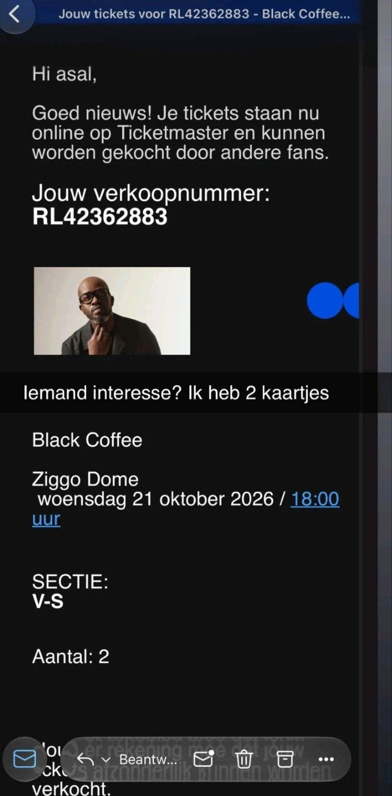 Ziggo Dome, Twee personen, Oktober