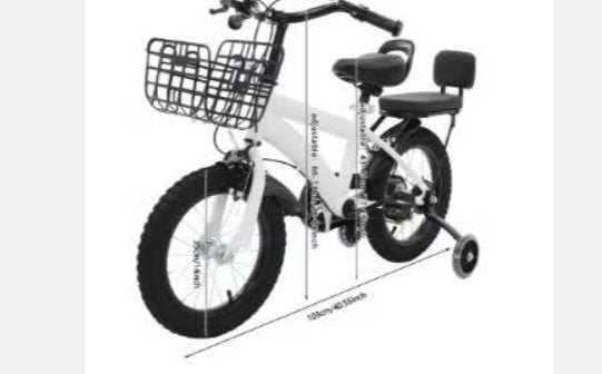 Kinderfiets 14 inch met zijwieltjes verstelbaar 60kg max