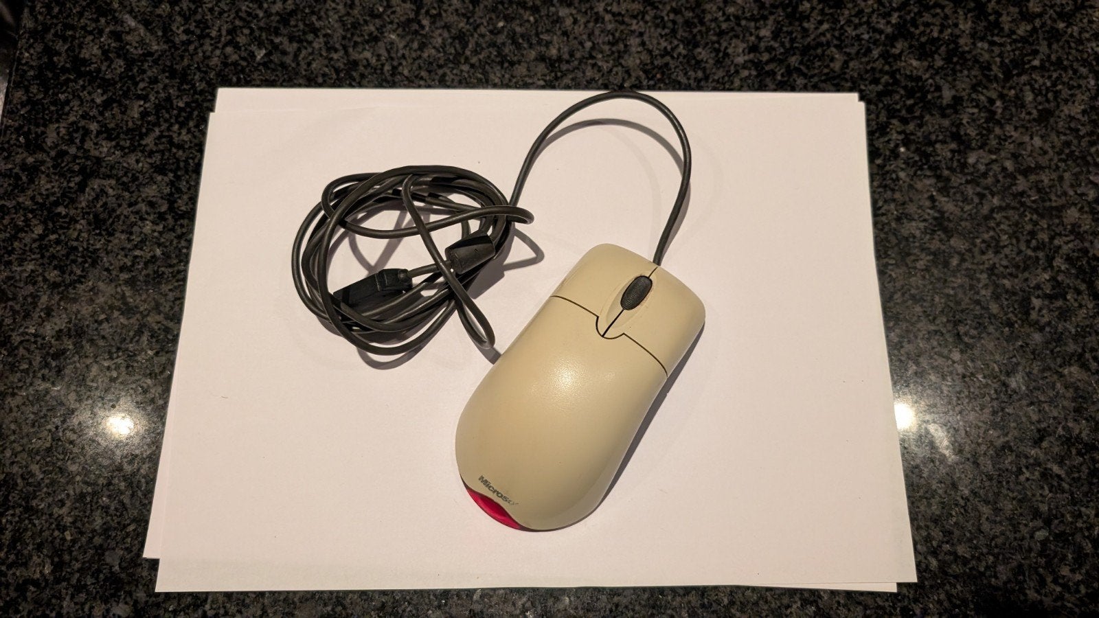Microsoft Wheel Mouse Optical USB/PS/2 - Bedraad, Computers en Software, Muizen, Rechtshandig, Muis, Gebruikt, Ergonomisch