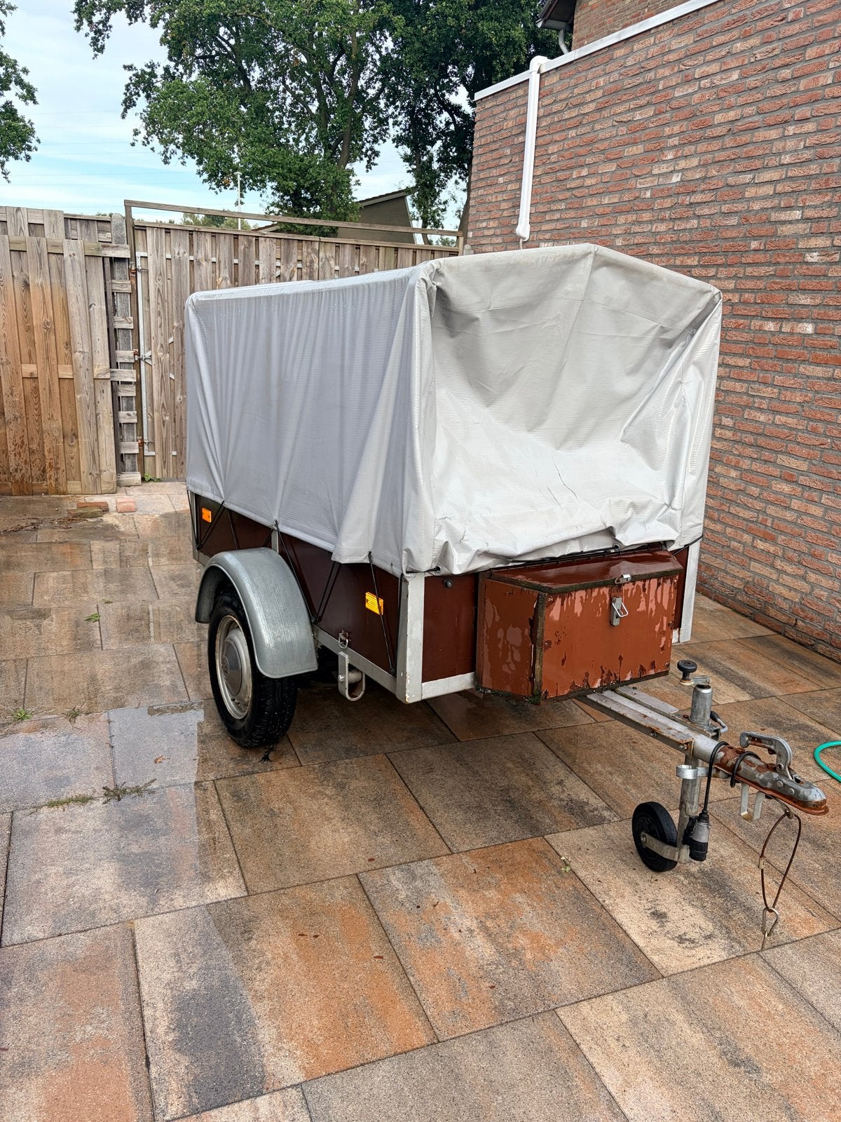 Enkelasser aanhanger met huif - Ideaal voor verhuizingen, Auto diversen, Ophalen, Gebruikt
