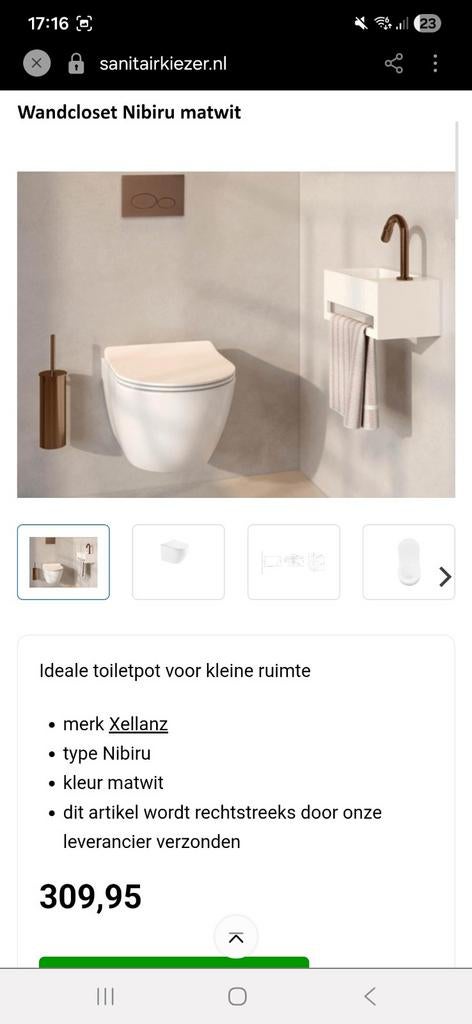 Nieuw hangtoilet wit, Ophalen, Nieuw, Toilet