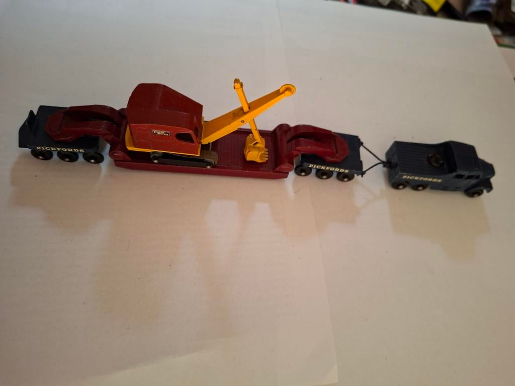 Matchbox Major Pack No.6 Scammel tractor met excavator, Ophalen of Verzenden, Zo goed als nieuw, Bus of Vrachtwagen