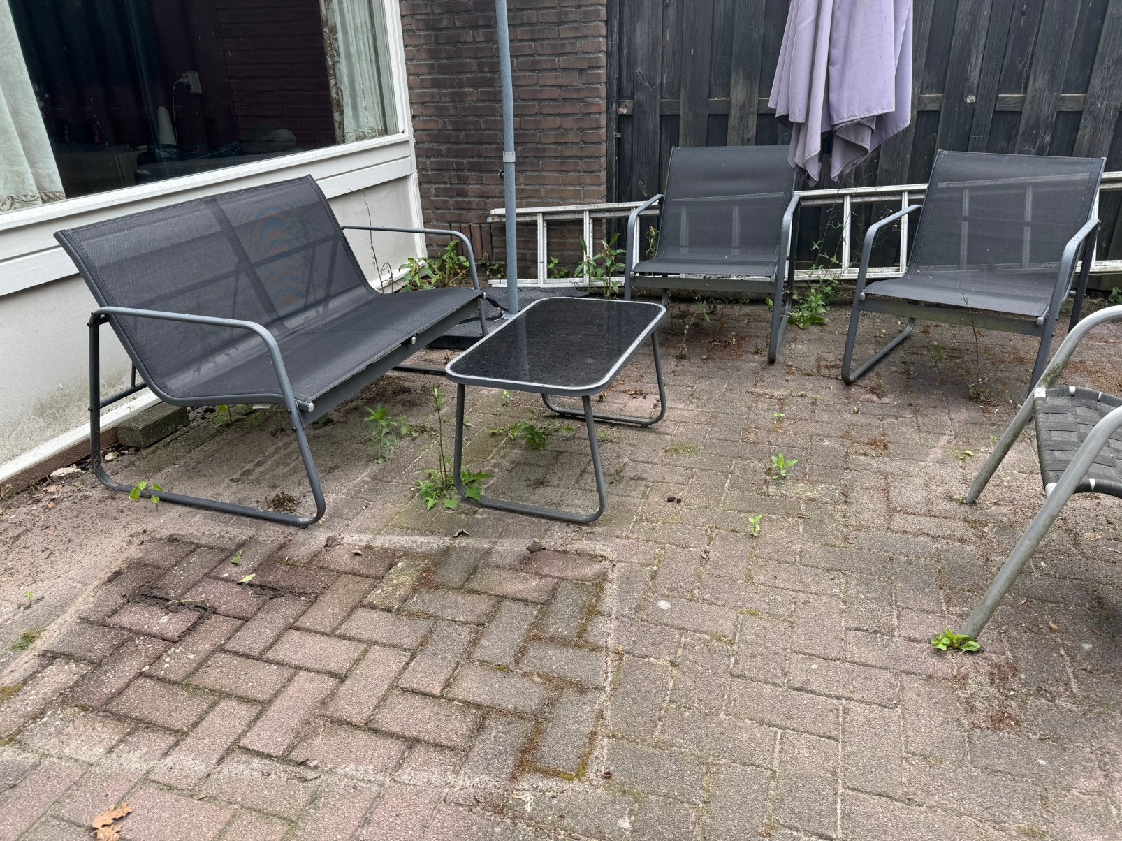 Tuinmeubel setje, Ophalen, Zo goed als nieuw, Overige materialen, 4 zitplaatsen