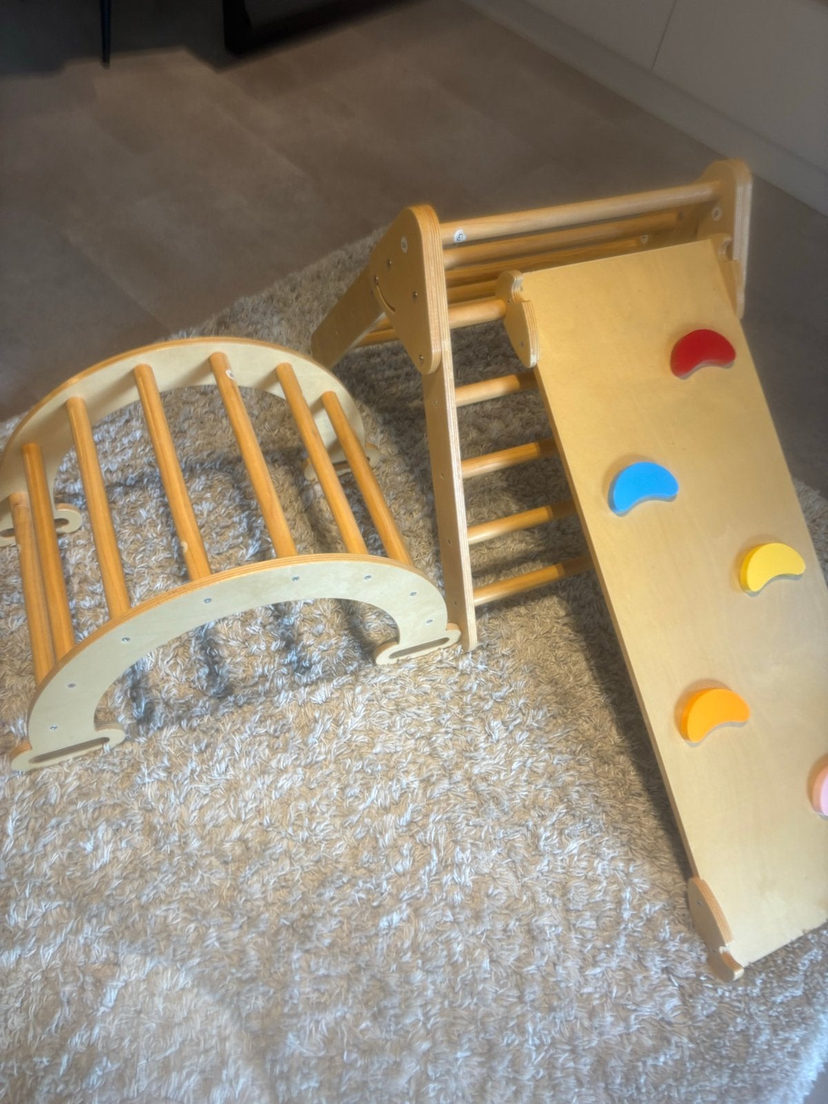 Pikler Driehoek met Glijbaan en Klimboog - Montessori Speelg, Ophalen, Zo goed als nieuw, Glijbaan