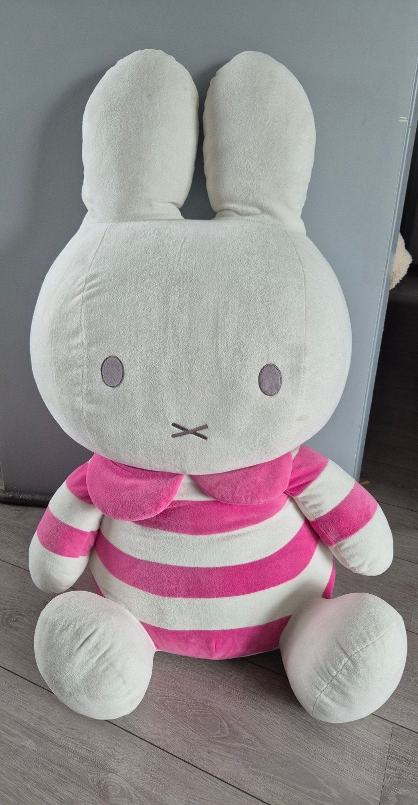 Grote Nijntje knuffel met roze gestreept shirt 100 cm, Ophalen, Gebruikt, Overige merken, Konijn