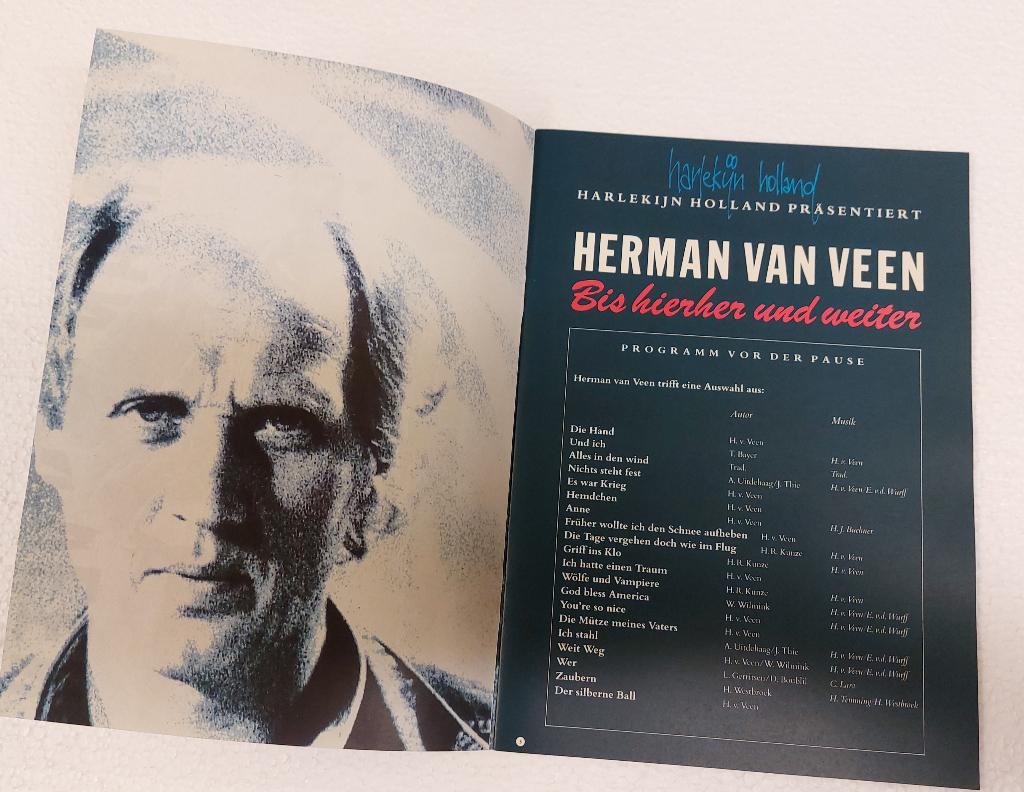 Herman van Veen PROGRAMMA 1988 Bis Hierher Duitsland, Verzamelen, Verzenden, Gebruikt, Boek, Tijdschrift of Artikel